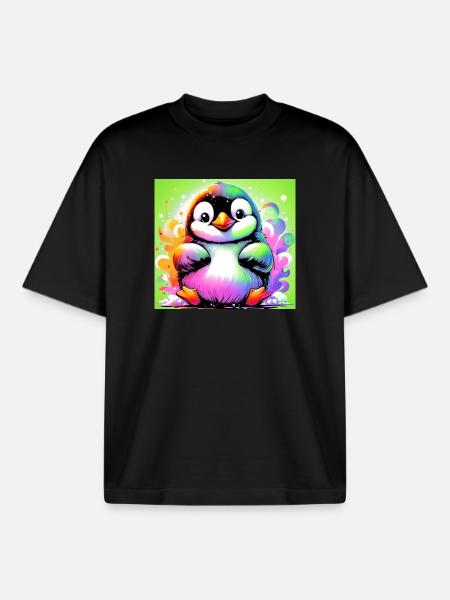 penguin - Boxy Heavyweight Unisex Organic T-Shirt by Stanley/Stella - black