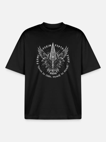 Odin's Speer - Boxy Heavyweight Unisex Organic T-Shirt von Stanley/Stella - Schwarz