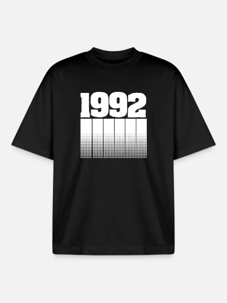 1992 - Boxy Heavyweight Unisex Organic T-Shirt by Stanley/Stella - black