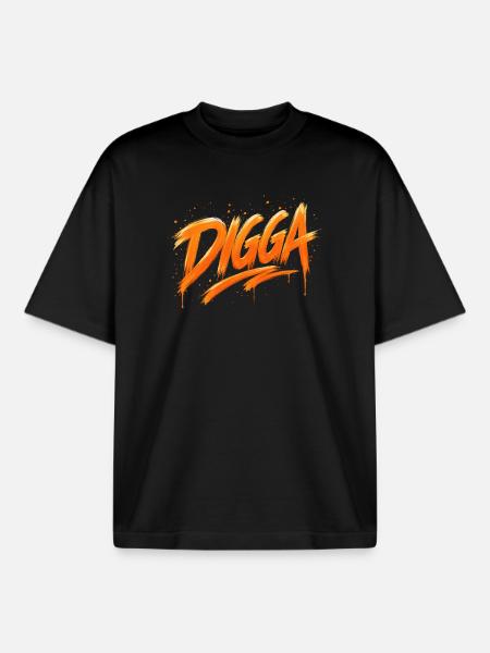 DIGGA – Urban Graffiti Statement - Boxy Heavyweight Unisex Organic T-Shirt von Stanley/Stella - Schwarz