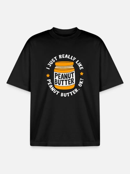 Peanut butter - Boxy Heavyweight Unisex Organic T-Shirt by Stanley/Stella - black