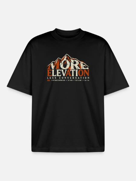 More Elevation Hiking - Boxy Heavyweight Unisex Organic T-Shirt by Stanley/Stella - black