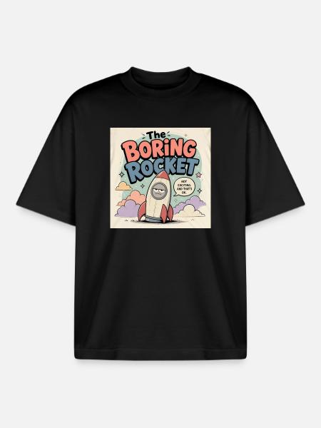 La fusée ennuyée - T-shirt unisexe boxy épais biologique Stanley/Stella - noir