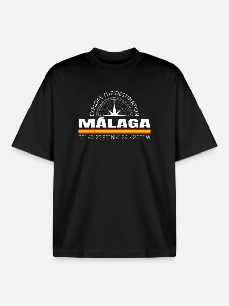 Málaga - Boxy Heavyweight Unisex Organic T-Shirt von Stanley/Stella - Schwarz