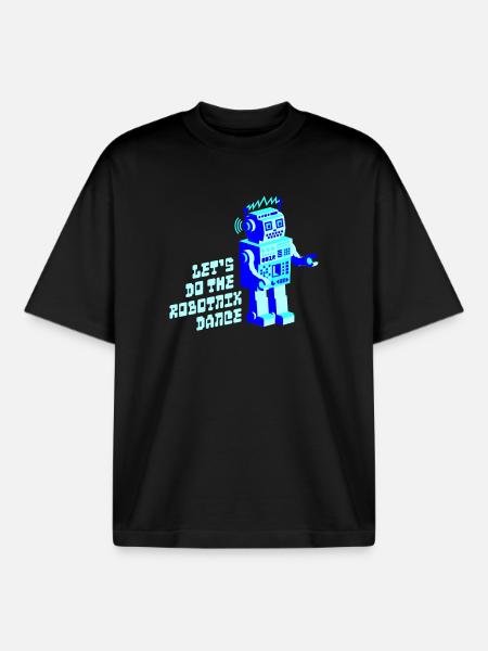 robotnik dance - old school robots - Boxy Heavyweight Unisex Organic T-Shirt by Stanley/Stella - black