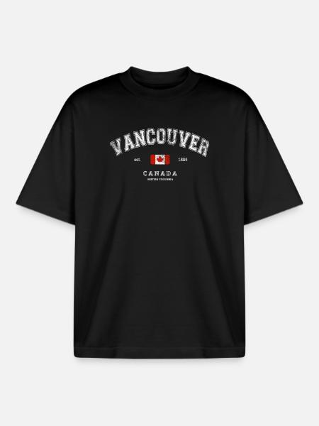 Vancouver Canada - T-shirt unisexe boxy épais biologique Stanley/Stella - noir