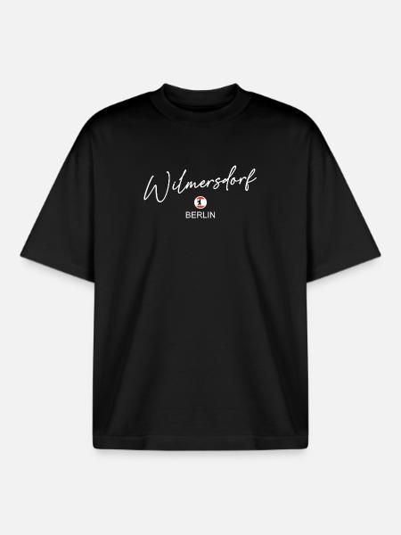 Wilmersdorf - Berlin Flag - Berlin Bear - Boxy Heavyweight Unisex Organic T-Shirt by Stanley/Stella - black