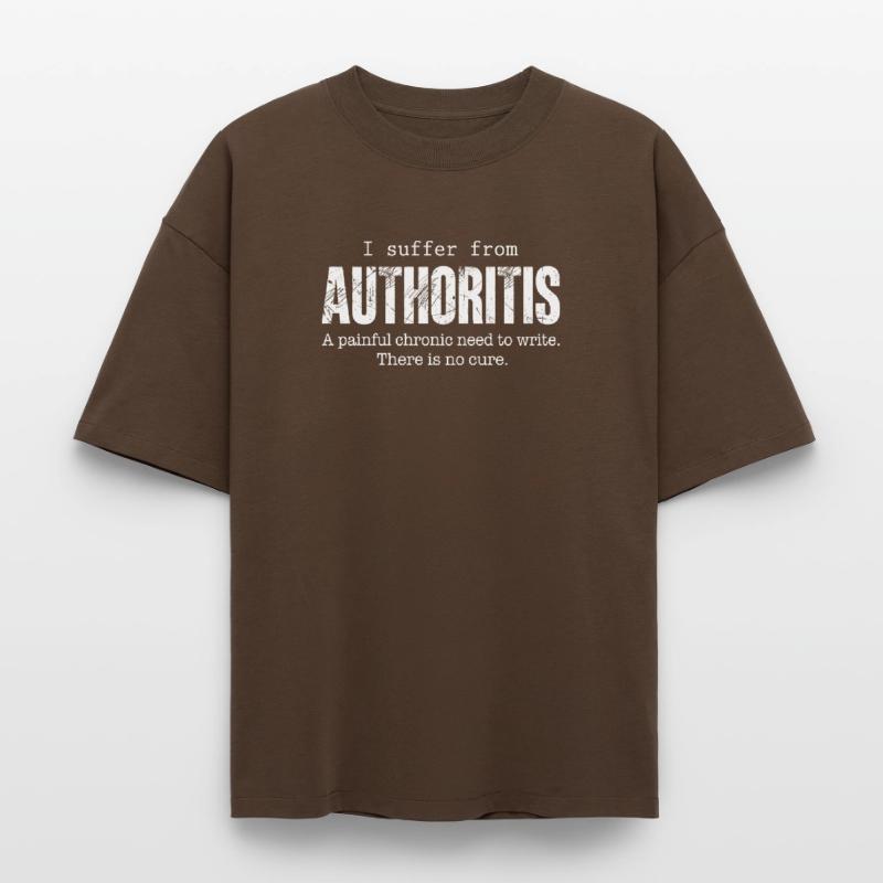 Author Writing Disease Authoritis Fun Gift Idea Heavyweight Boxy Unisex T-Shirt by Stanley/Stella