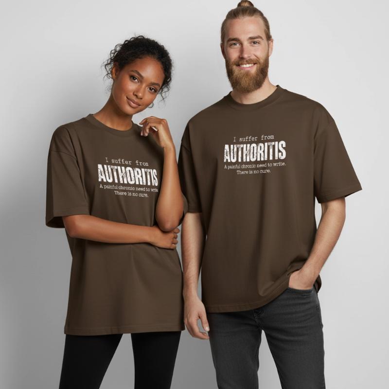 Author Writing Disease Authoritis Fun Gift Idea Heavyweight Boxy Unisex T-Shirt by Stanley/Stella