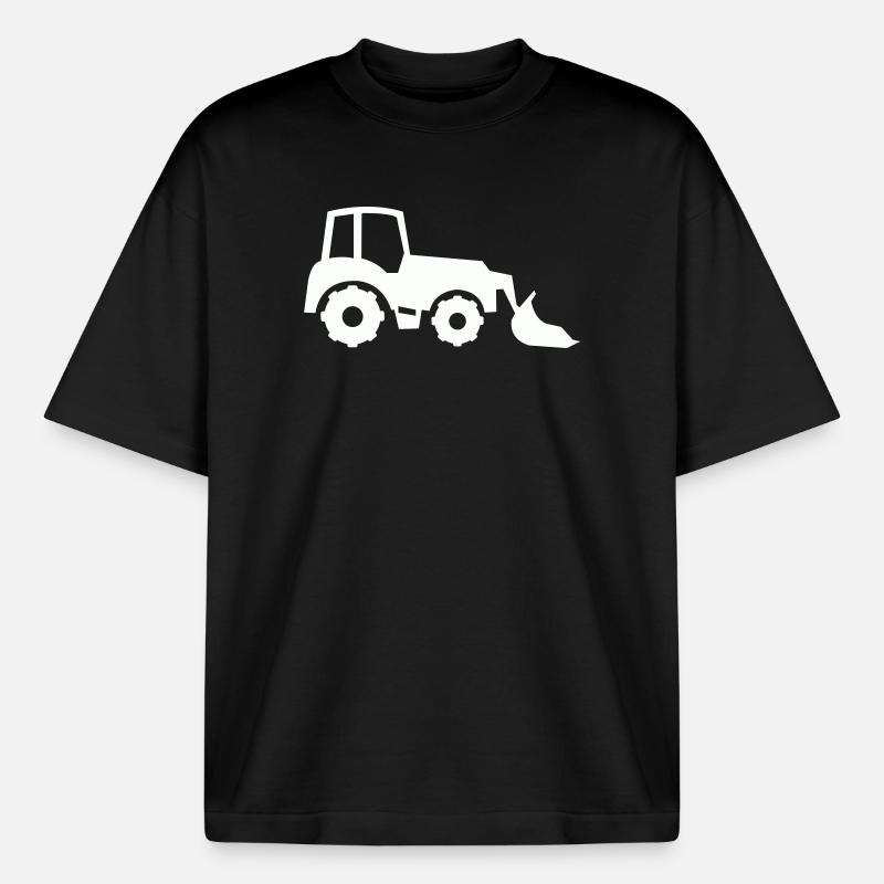 Traktor Silhouette Frontlader - Boxy Heavyweight Unisex Organic T-Shirt von Stanley/Stella - Schwarz