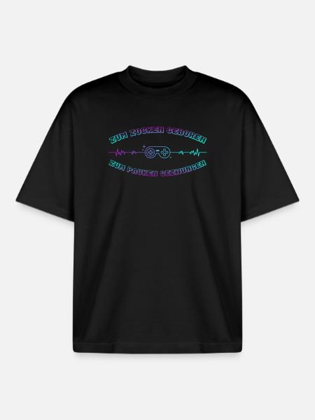 Zocken Geboren Neon Controller - Boxy Heavyweight Unisex Organic T-Shirt von Stanley/Stella - Schwarz