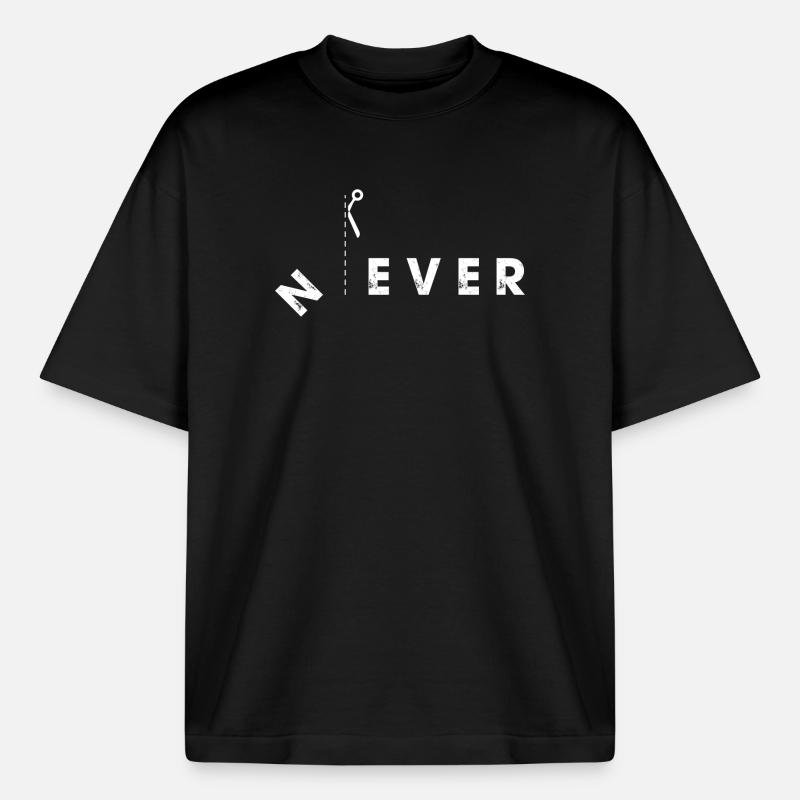 Conception de ciseaux Never Cut Boundaries - T-shirt unisexe boxy épais biologique Stanley/Stella - noir