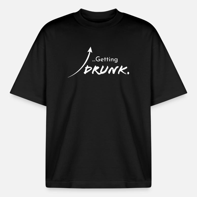 Getting drunk, version 2 - Boxy Heavyweight Unisex Organic T-Shirt by Stanley/Stella - black