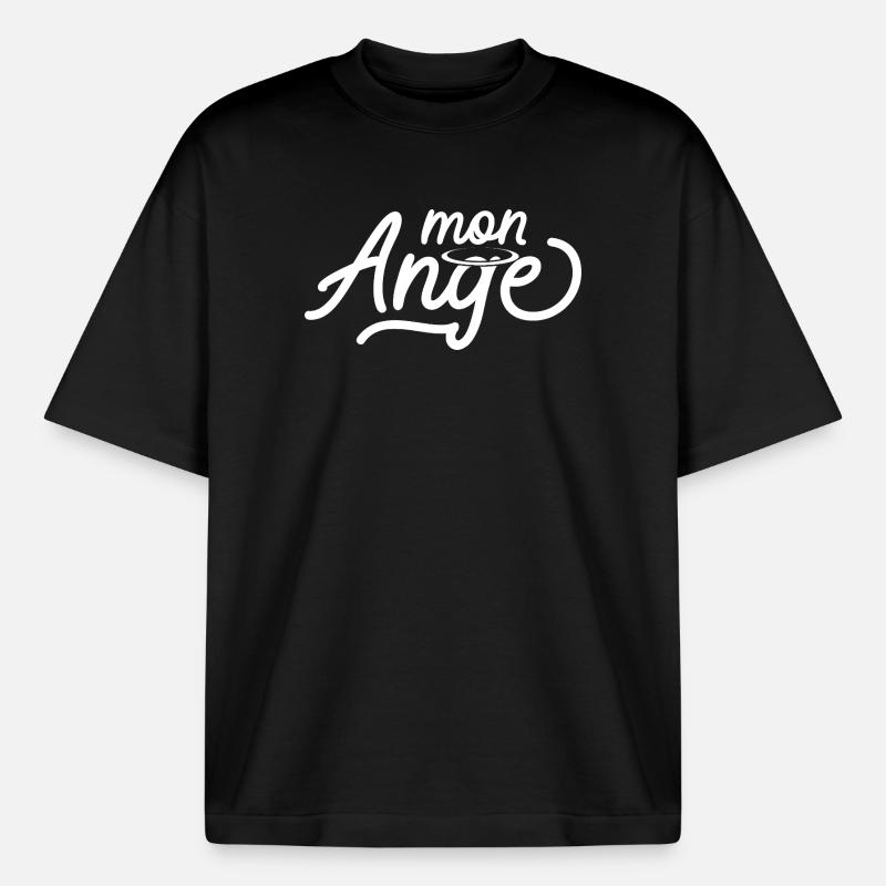 Engelsdesign mit ätherischem Heiligenschein - Boxy Heavyweight Unisex Organic T-Shirt von Stanley/Stella - Schwarz