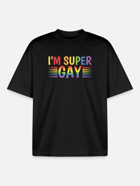 I´m super gay LGBT - Boxy Heavyweight Unisex Organic T-Shirt von Stanley/Stella - Schwarz