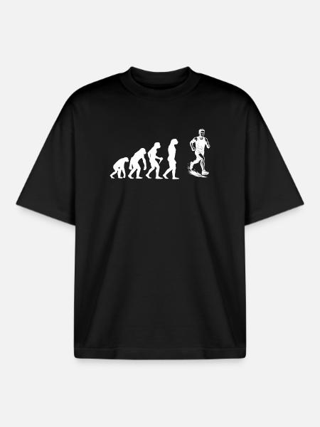 Running Graphics for Races - Boxy Heavyweight Unisex Organic T-Shirt by Stanley/Stella - black