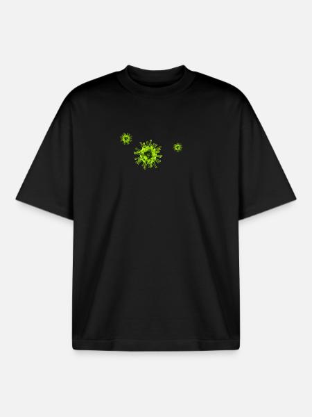 NeonVirus Pattern - Boxy Heavyweight Unisex Organic T-Shirt by Stanley/Stella - black