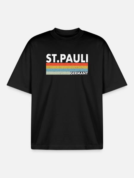 St. Pauli Hamburg - Boxy Heavyweight Unisex Organic T-Shirt by Stanley/Stella - black