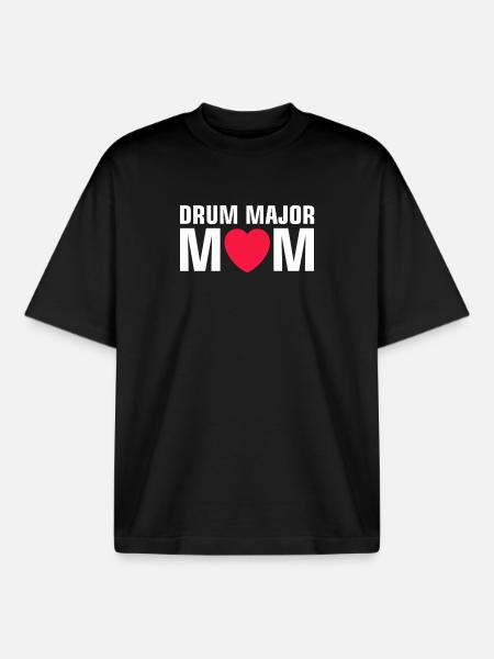 Drum Major Mom - Marching Band - Boxy Heavyweight Unisex Organic T-Shirt by Stanley/Stella - black