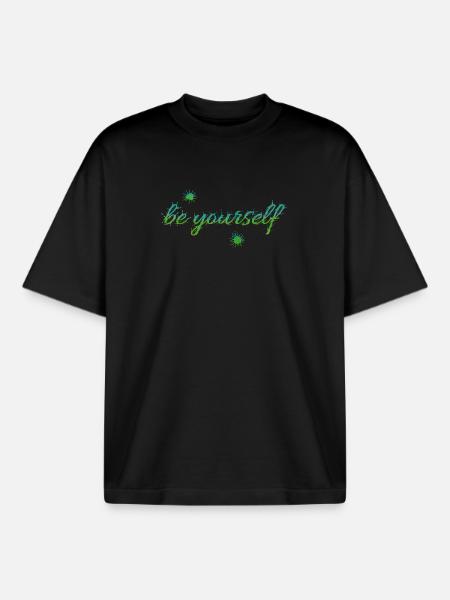 soyez vous-même - T-shirt unisexe boxy épais biologique Stanley/Stella - noir