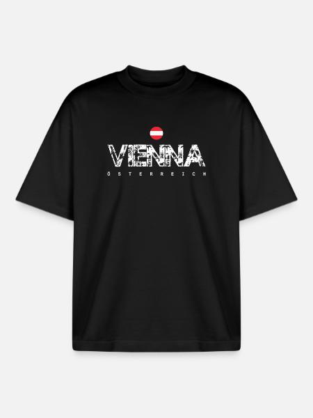 Vena Österreich Distressed Logo - Boxy Heavyweight Unisex Organic T-Shirt by Stanley/Stella - black
