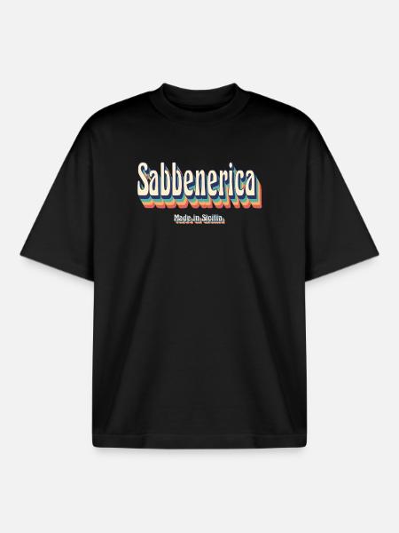 t-shirt Sicilia sabbenerica saluto siciliano - T-shirt unisex boxy pesante biologica di Stanley/Stella - nero