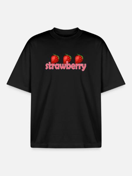 Fraise - T-shirt unisexe boxy épais biologique Stanley/Stella - noir