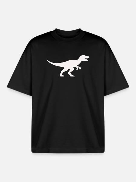 Raptor T Rex Silhouette - Boxy Heavyweight Unisex Organic T-Shirt by Stanley/Stella - black