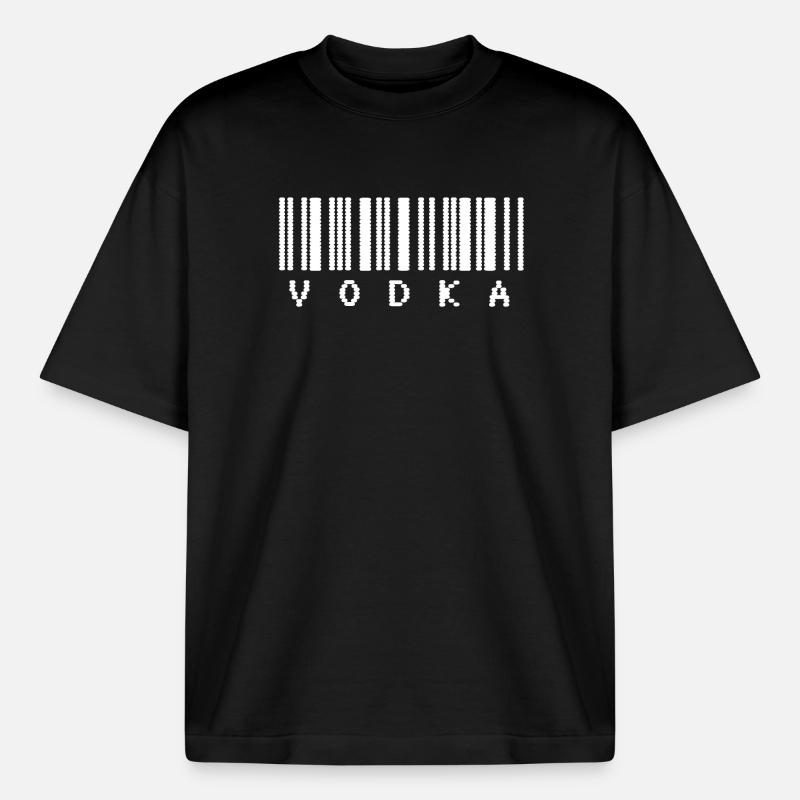 Vodka Barcode Typography - Boxy Heavyweight Unisex Organic T-Shirt by Stanley/Stella - black
