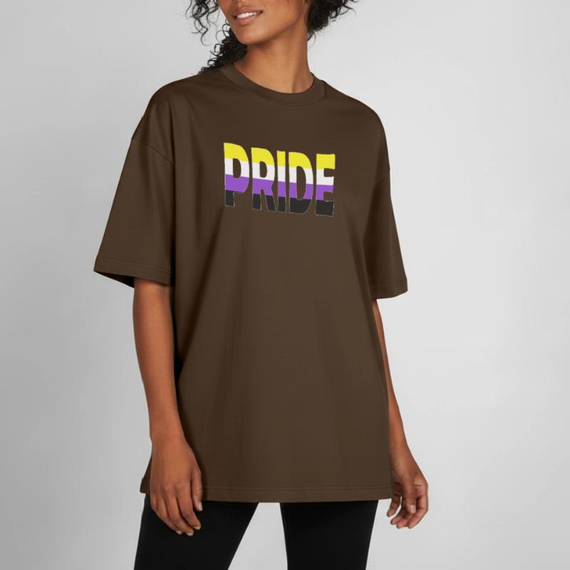 Pride lettering Non-Binary Non-Binary LGBTQ Boxy Heavyweight Unisex Organic T-Shirt by Stanley/Stella