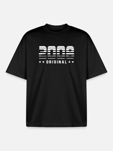2008 Original Retrodesign | Birthday - Boxy Heavyweight Unisex Organic T-Shirt by Stanley/Stella - black