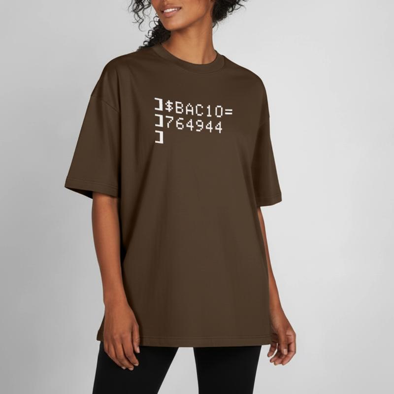 Bacio BAC10 8-bits Esadecimal Code Nerd Pixel Art T-shirt unisexe boxy épais biologique Stanley/Stella