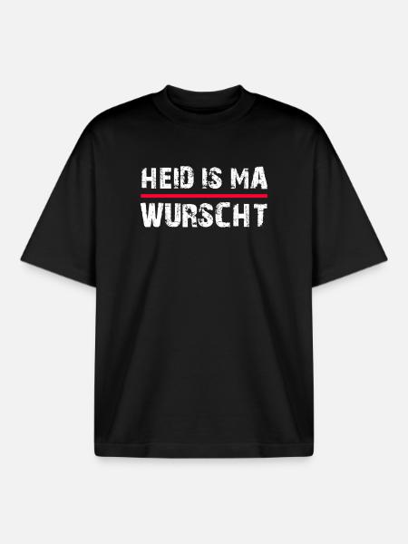 Heid is ma wurscht - Boxy Heavyweight Unisex Organic T-Shirt von Stanley/Stella - Schwarz
