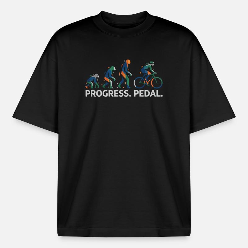 Évolution de la pédale Progress - T-shirt unisexe épais coupe boxy Stanley/Stella - noir