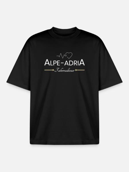 Alpe Adria Bike Tour - Boxy Heavyweight Unisex Organic T-Shirt by Stanley/Stella - black