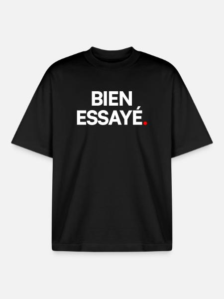 Bien essayé - T-shirt unisexe boxy épais biologique Stanley/Stella - noir