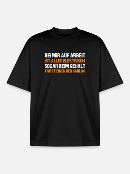 BEI MIR AUF ARBEIT - Boxy Heavyweight Unisex Organic T-Shirt von Stanley/Stella - Schwarz