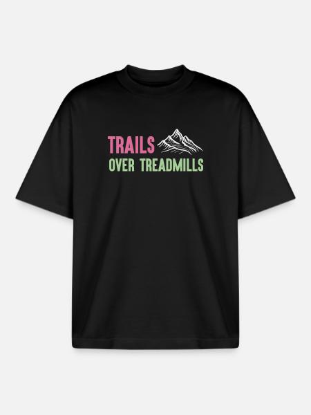 Trailrunning - Trails über Laufbänder - Boxy Heavyweight Unisex Organic T-Shirt von Stanley/Stella - Schwarz