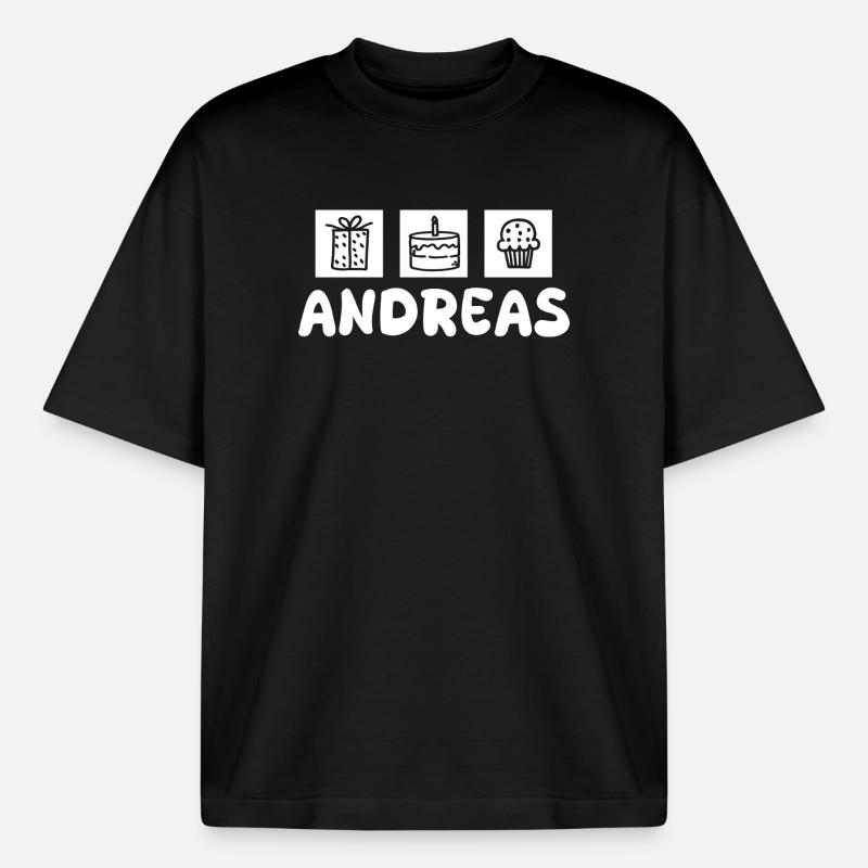 Andreas als Geschenk - Boxy Heavyweight Unisex Organic T-Shirt von Stanley/Stella - Schwarz