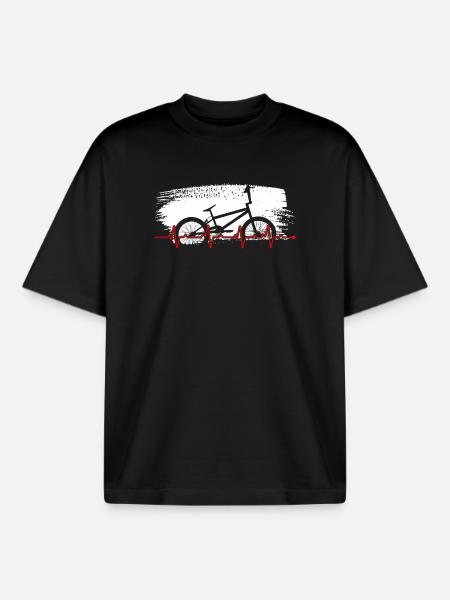 Vélo Heartbeat Vélo Graphique - T-shirt unisexe boxy épais biologique Stanley/Stella - noir