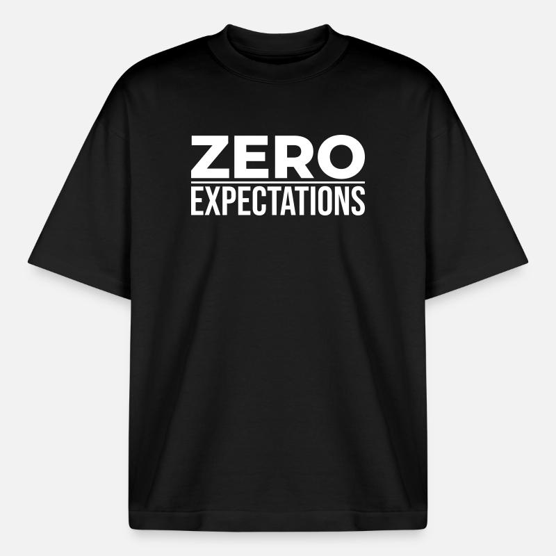 Zero Expectations – Minimal Statement - Boxy Heavyweight Unisex Organic T-Shirt von Stanley/Stella - Schwarz
