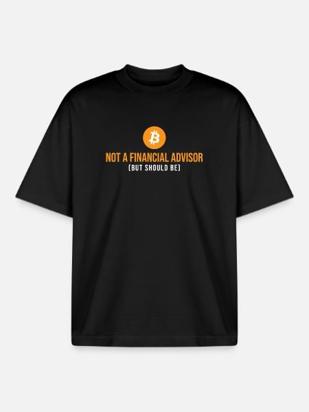Pas conseiller financier Crypto Bitcoin Sarcasme - T-shirt unisexe boxy épais biologique Stanley/Stella - noir