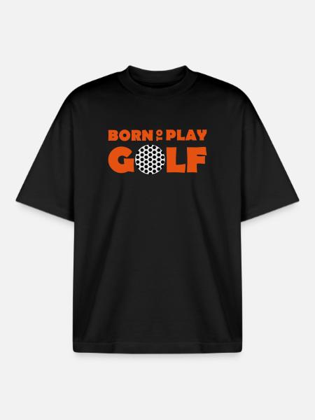 Born to play Golf - Boxy Heavyweight Unisex Organic T-Shirt by Stanley/Stella - black