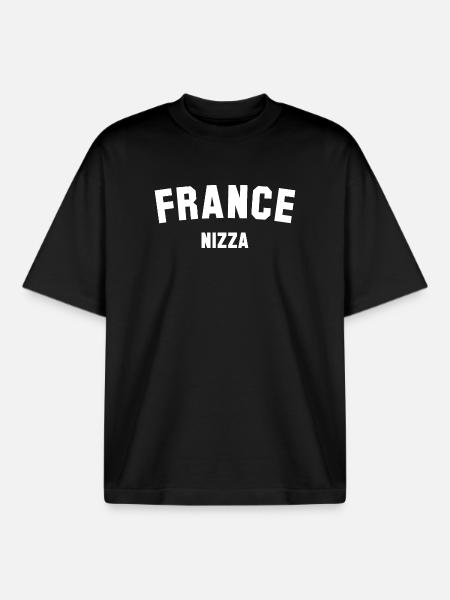FRANCE NICE France - Boxy Heavyweight Unisex Organic T-Shirt by Stanley/Stella - black