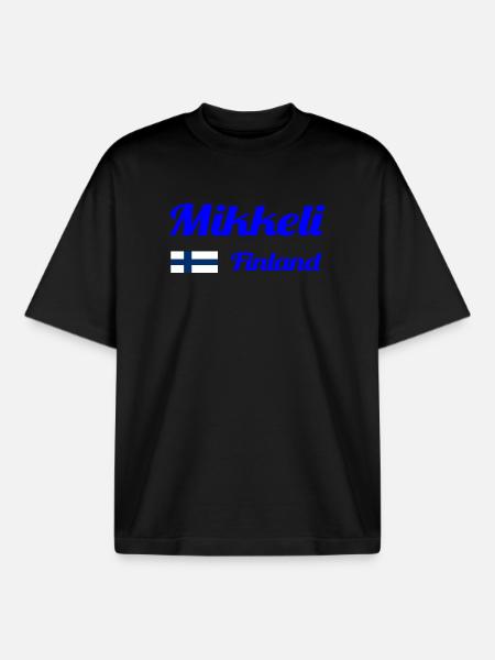 Mikkeli Finland- Stylish prints - Boxy Heavyweight Unisex Organic T-Shirt by Stanley/Stella - black
