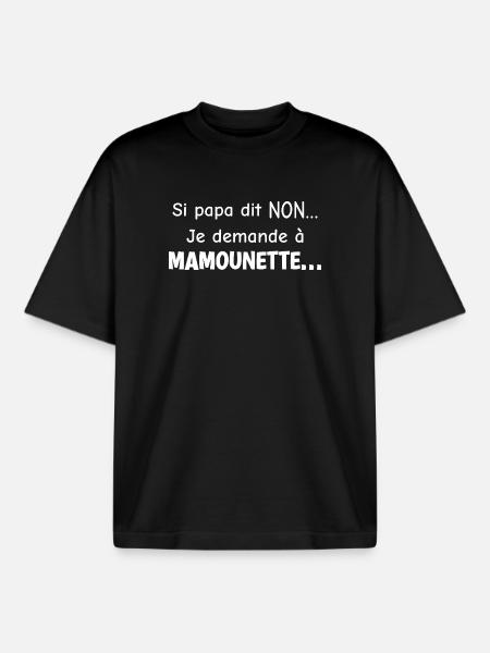Mamounette Accomplice - Humor Mom - Boxy Heavyweight Unisex Organic T-Shirt by Stanley/Stella - black