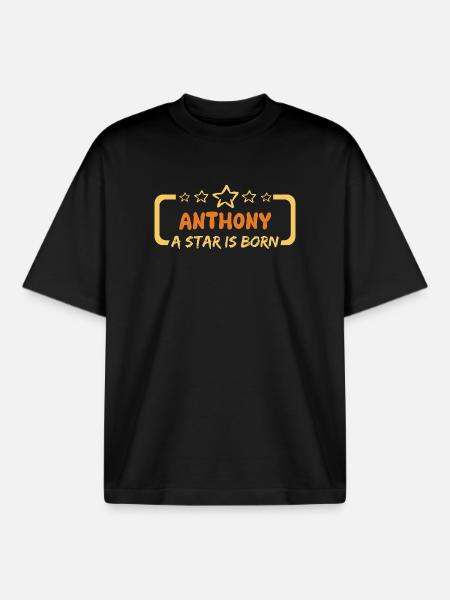 Antoine - T-shirt unisexe boxy épais biologique Stanley/Stella - noir
