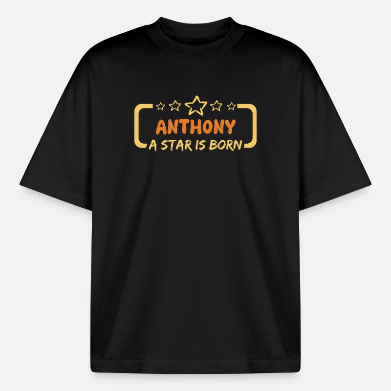 Anthony - Heavyweight Boxy Unisex T-Shirt by Stanley/Stella - black