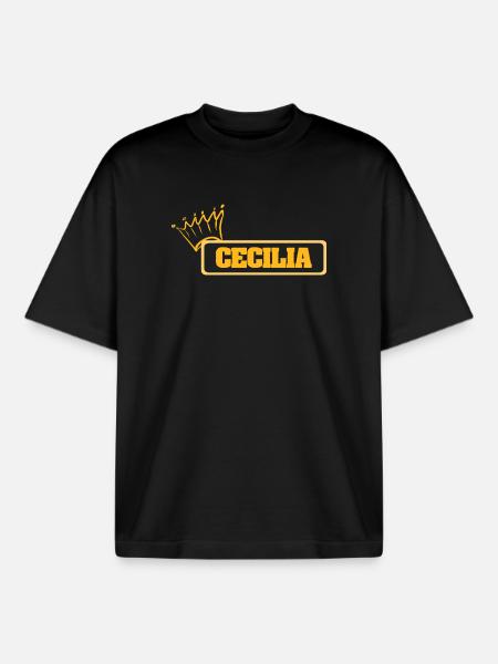 Cecilia as a name - Boxy Heavyweight Unisex Organic T-Shirt by Stanley/Stella - black