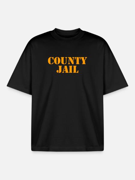 County Jail - Jail - Jail - Prisoner - Boxy Heavyweight Unisex Organic T-Shirt by Stanley/Stella - black